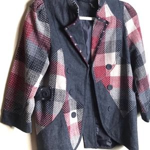 COPY - DuO Patchwork Wool-Like Jacket - Size Large